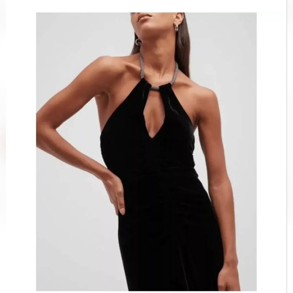 Veronica Beard Dress Josette Black Velvet Midi/Maxi Size 10 NWT